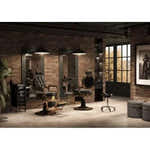 Barber stuhl in Gold-Schwarz, Herren Friseurstuhl Mae mit hydraulischer Pumpe, Barbershop stuhl