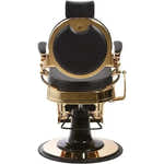 Barber stuhl in Gold-Schwarz, Herren Friseurstuhl Mae mit hydraulischer Pumpe, Barbershop stuhl
