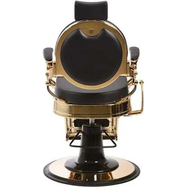 Barber stuhl in Gold-Schwarz, Herren Friseurstuhl Mae mit hydraulischer Pumpe, Barbershop stuhl