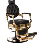 Barber stuhl in Gold-Schwarz, Herren Friseurstuhl Mae mit hydraulischer Pumpe, Barbershop stuhl