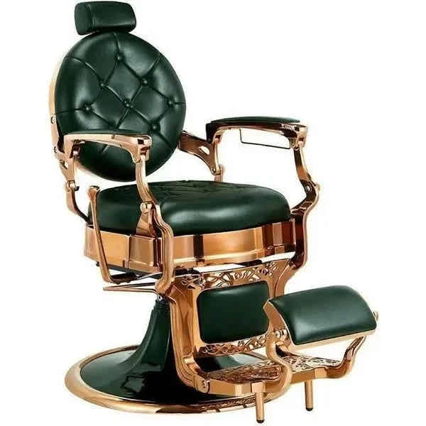 Barber stuhl in Kupferglanz – Grün, Herren Friseurstuhl Kirk, Barbershop stuhl