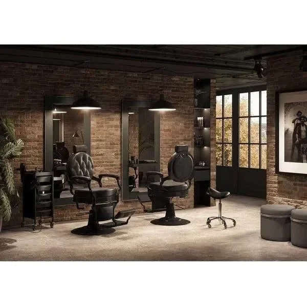 Barber stuhl in Schwarz-Braun mit hydraulischer Pumpe, Herren Friseurstuhl Mae, Barbershop stuhl