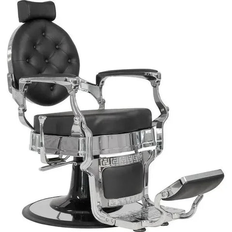Barber stuhl in Silber – Schwarz, Herren Friseurstuhl Buzz, Barbershop stuhl - Tiptop - Einrichtung