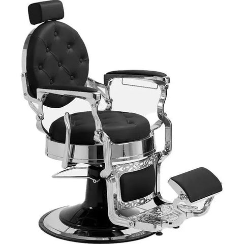Barber stuhl in Silber und Schwarz, Herren Friseurstuhl Mack, Barbershop stuhl - Tiptop - Einrichtung