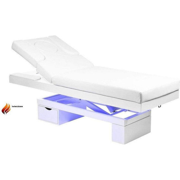 Beheizbare Elektrische Massageliege, Behandlungsliege, Massagebank mit 2 Motoren LED Limb Warm in Weiß für Spa und wellness - Tiptop - Einrichtung