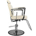 Barber stuhl Bjorn, Herren Friseurstuhl BH-3318 mit verstellbarem Fußstütze, Barbershop stuhl – cremefarben