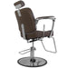 Barber stuhl Bjorn, Herren Friseurstuhl BH-3318 mit verstellbarem Fußstütze, Barbershop stuhl – braun, Chrombasis