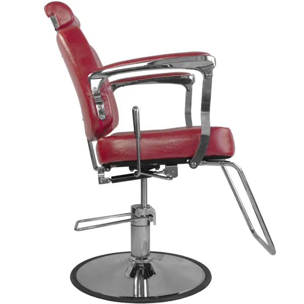 Barber stuhl Bjorn, Herren Friseurstuhl BH-3318 mit verstellbarem Fußstütze, Barbershop stuhl - roter Friseurstuhl