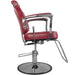 Barber stuhl Bjorn, Herren Friseurstuhl BH-3318 mit verstellbarem Fußstütze, Barbershop stuhl - roter Friseurstuhl