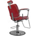 Barber stuhl Bjorn, Herren Friseurstuhl BH-3318 mit verstellbarem Fußstütze, Barbershop stuhl – roter Friseursessel