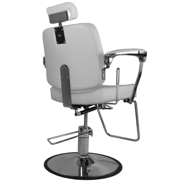 Barber stuhl Bjorn, Herren Friseurstuhl BH-3318 mit verstellbarem Fußstütze, Barbershop stuhl – weißer Friseurstuhl