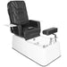 SPA Pediküre Sessel mit Massagefunktion BR-2312, schwarzer Bezug, weiße Badewanne, Armlehnen, Fußstütze, Fernbedienung.