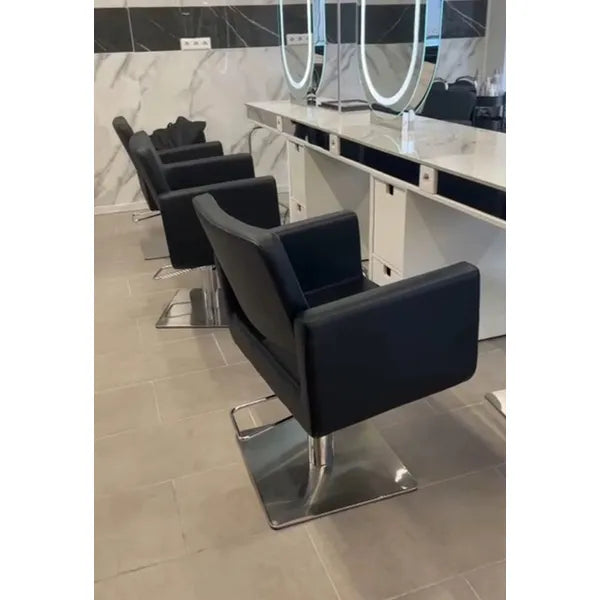 Friseurstuhl in eleganter Schwarz-Farbe, Luxuriöser Friseur stuhl Zopf - Tiptop - Einrichtung