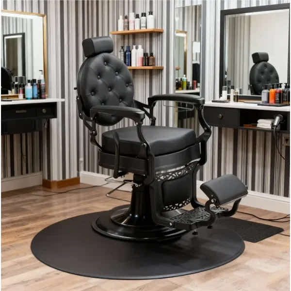 Barber stuhl in elegantem Schwarz, Herren Friseurstuhl Mae, Barbershop stuhl