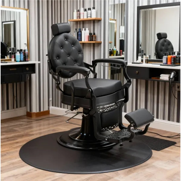 Barber stuhl in elegantem Schwarz, Herren Friseurstuhl Mae, Barbershop stuhl - Tiptop - Einrichtung
