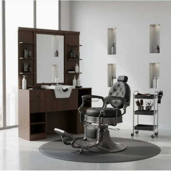 1x Barber stuhl Clint - 1x Friseur Bedienplatz, Vorwärtswaschbecken friseur Oke - Tiptop - Einrichtung