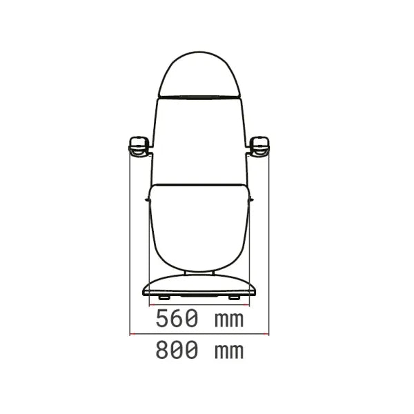 Elektrische Kosmetikliege in Weiß, 3 Motoren, optionale Heizung, Aqua Behandlungsliege; 175 kg, Maße 800 × 560 mm