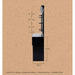 Barber Bedienungsplatz Vintage mit Spiegel im Industrial-Design, schwarze Basis und Hakenleisten (Seitenansicht)