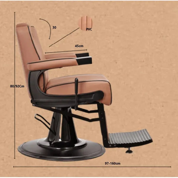 3x Barber stuhl, Herren Friseurstuhl Dour-V02, stilvoll und funktional für jeden modernen Barbershop.