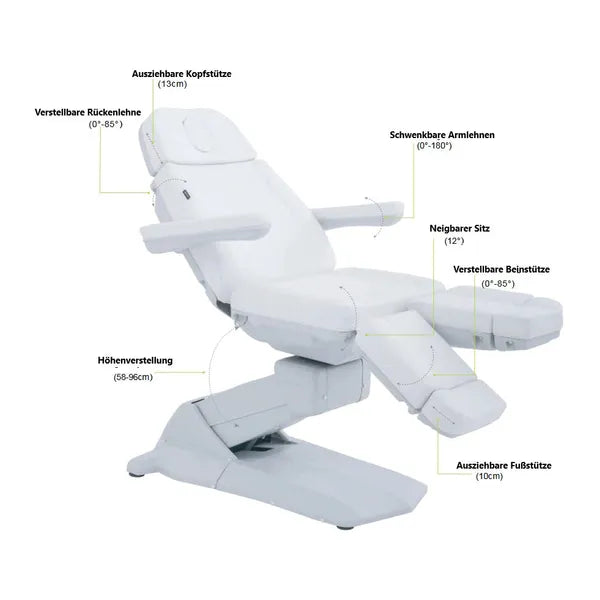 Fußpflegestuhl elektrisch mit 3 Motoren, Pediküre stuhl medial-Smart, ideal für Komfort im Spa oder Beautysalon.