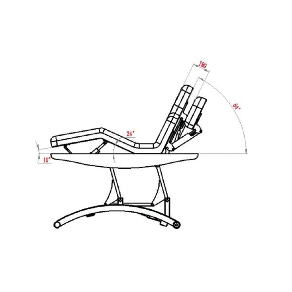Beheizbare Massageliege: Bedienfeld mit LED-Display (60°C) und beleuchteten Knöpfen am braunen Bezug.