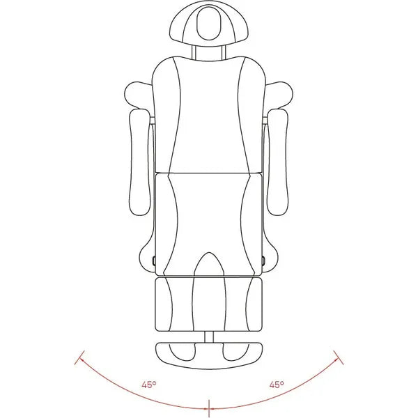 Drehbarer Elektrische Kosmetikliege mit 4 Motoren, Behandlungsliege in Weiß, Kosmetikstuhl Tella, platzsparend und stabil.