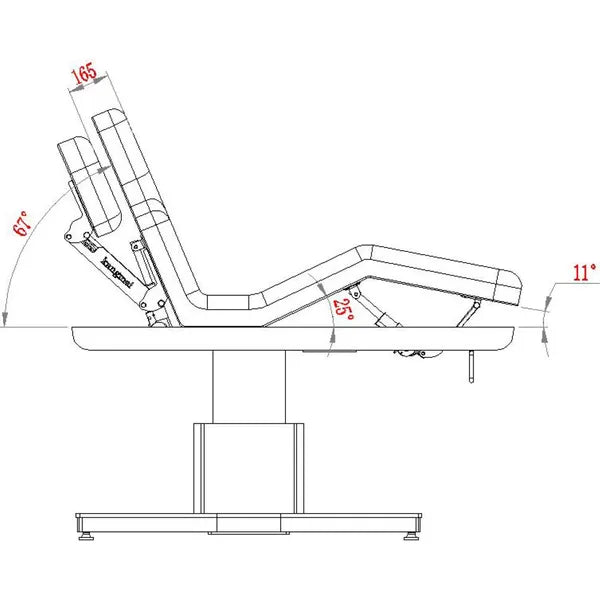 Hochwertige elektrische Massageliege mit 3 Motoren, Massagetisch in Weiß, Behandlungsliege Plenius für optimale Behandlungen.