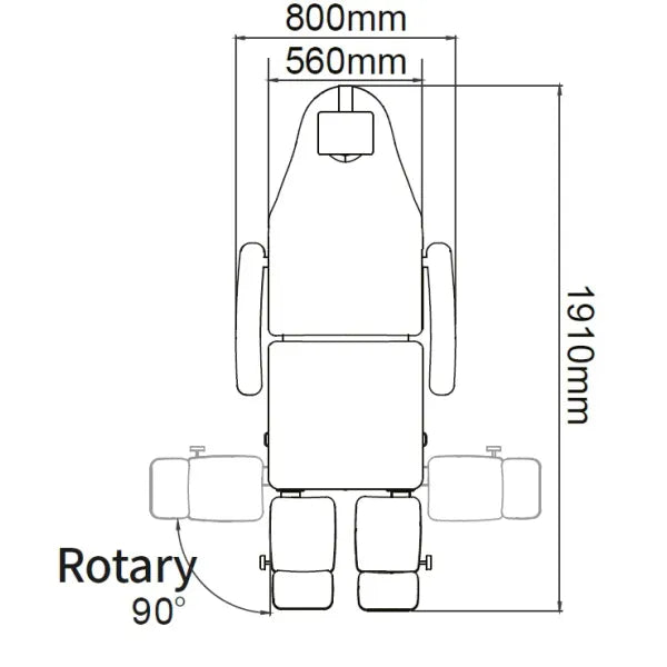 Elektrischer Fußpflegestuhl mit 5 Motoren, Podologiestuhl Amanoni, verstellbar, PU-Polster, Tragkraft 175 kg.