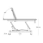 Therapieliege PRO 201 electric treatment bed, grey, backrest to +80°, height 43.5–90.5 cm, CE Class I.