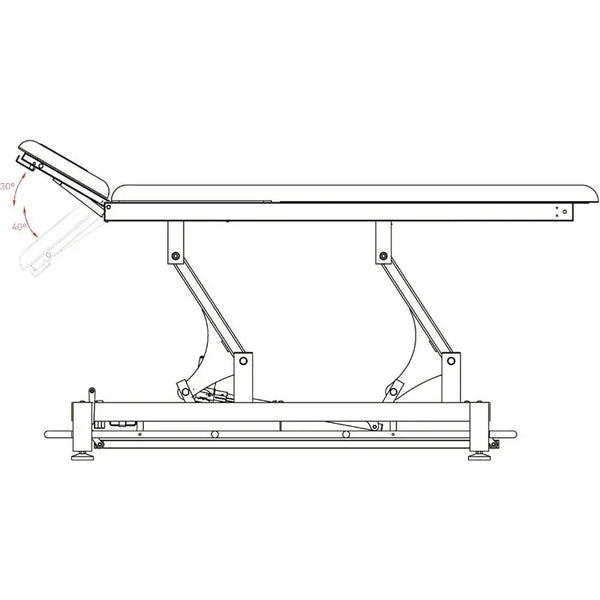 Verstellbare 2-teilige Physiotherapie-Liege PH308 mit 1 Motor in Grau - Tiptop - Einrichtung