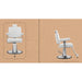 Weißer Barberstuhl SEREN – hydraulisch, drehbar, Fußstütze, Profi Barbershop Friseurstuhl