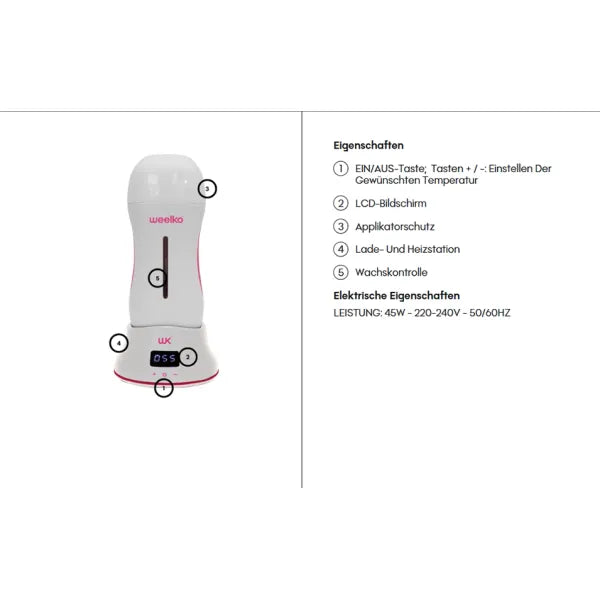 ONEWAX Pro cordless wax warmer for professional hair removal with LCD display and charging base.