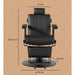 Schwarzer Barber-Stuhl mit verstellbarer Fußstütze, ergonomische Rückenlehne; Aluminiumrahmen, Basis, 150 kg Tragkraft.
