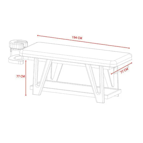 Massageliege aus Naturholz, Massagetisch für professionelle Anwendungen, Behandlungsliege Roots mit verstellbarem Kopfteil.