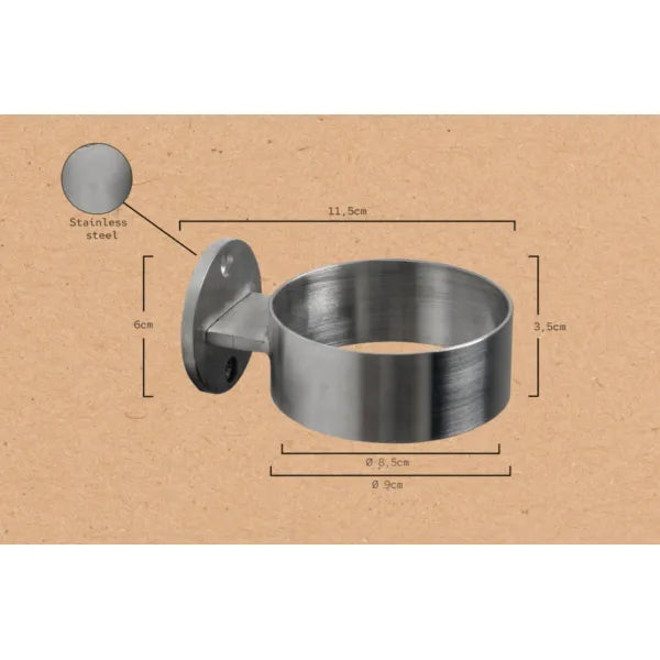 HOOP Föhnhalter aus Edelstahl, Wandhalterung für Friseursalons – Profi Salon