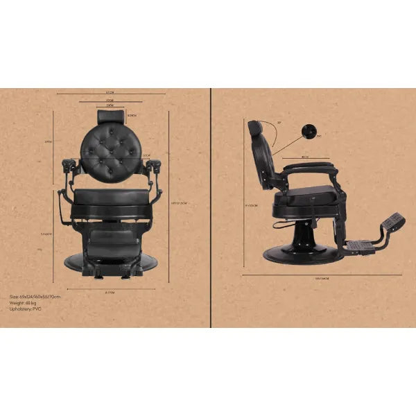 Barber stuhl in Schwarz, Herren Friseurstuhl Buzz, Barbershop stuhl - Tiptop - Einrichtung