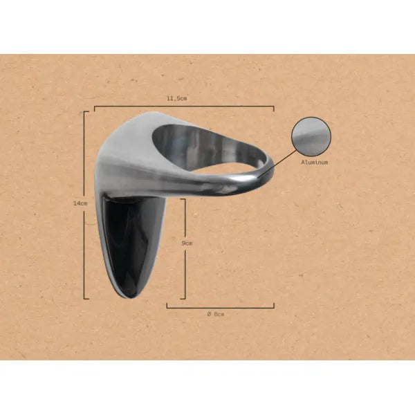 Fönhalter Wand Aluminium CIRCLET aus Aluminiumguss, Wandmontage für Friseursalons, Ø8 cm, 11,5×14 cm