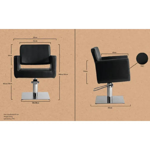 3x Friseurstuhl Chic Q Schwarz - 1x Friseur Waschbecken Mullet Schwarz - Tiptop - Einrichtung