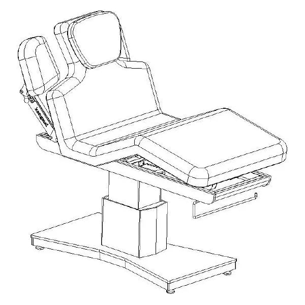 Elektrische Massageliege mit 3 Motoren, Massagetisch in Weiß, Behandlungsliege Plenius für optimale Behandlungen.