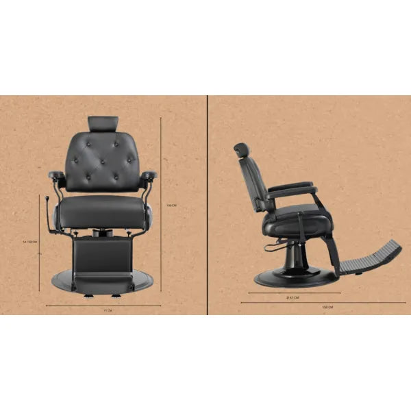 3x Barber stuhl in Schwarz, Herren Friseurstuhl Crop, Luxuriöser Barbershop stuhl für stilvolle Salons - Tiptop - Einrichtung