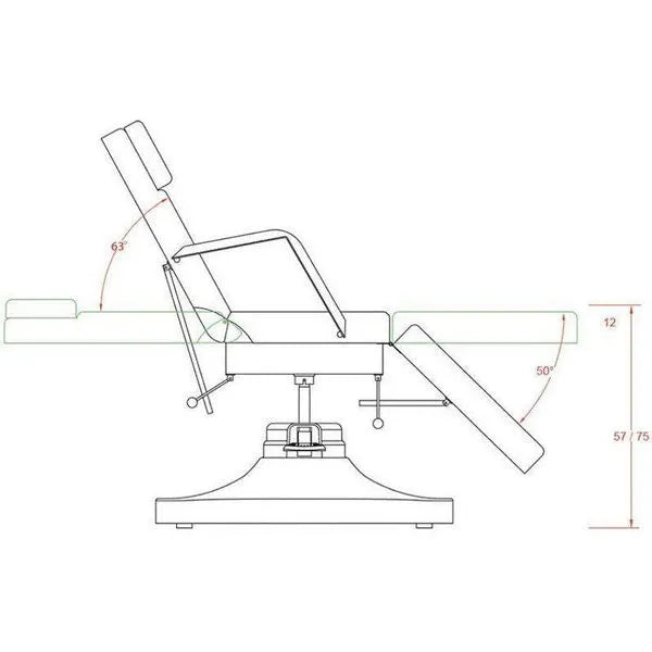 Drehbare Hydraulik Kosmetikliege, Kosmetikstuhl Sart in Weiß, Behandlungsliege mit verstellbarer Rückenlehne - Tiptop - Einrichtung