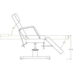 Drehbare hydraulische Kosmetikliege mit verstellbarer Rückenlehne und Fußteil, Kosmetikstuhl Ment - Behandlungsliege