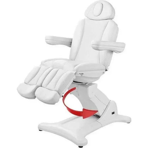 Drehbarer Fußpflegestuhl elektrisch mit 3 Motoren, Pediküre stuhl 240° Drehung in Weiß, Podologiestuhl Tarse - Tiptop - Einrichtung