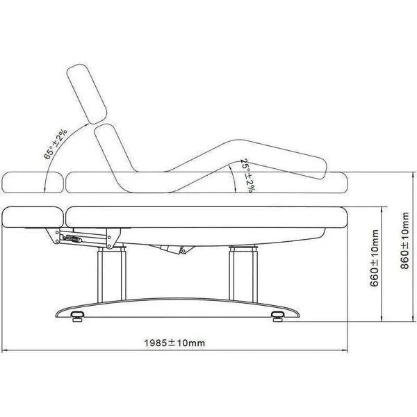 Elektrische Massageliege Lips mit Heizfunktion, LED, 4 Motoren, höhen- und neigbar, Kopfstütze mit Gesichtsausschnitt.