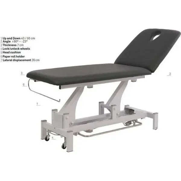 Elektrische Massageliege mit 1 Motor, Behandlungsliege in Grau, Massagebank Torac