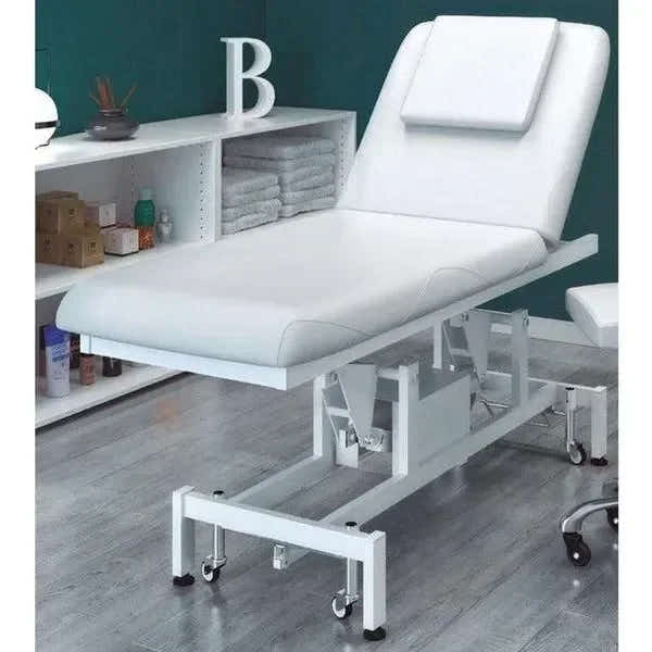Elektrische Massageliege mit 1 Motor in Weiß, Behandlungsliege Mary, Wellnessliege spa