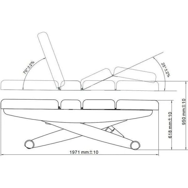 Elektrische Massageliege 3 Motoren, verstellbar Höhe Rücken Mittel Gesichtsausschnitt Metallgestell Natur PU-Bezug.