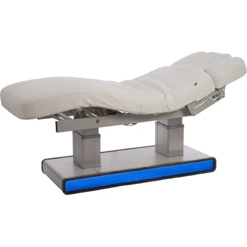 Elektrische Massageliege mit Heizfunktion und LED, Massagetisch mit 4 Motoren, Behandlungsliege Muse in Weiß - Tiptop - Einrichtung