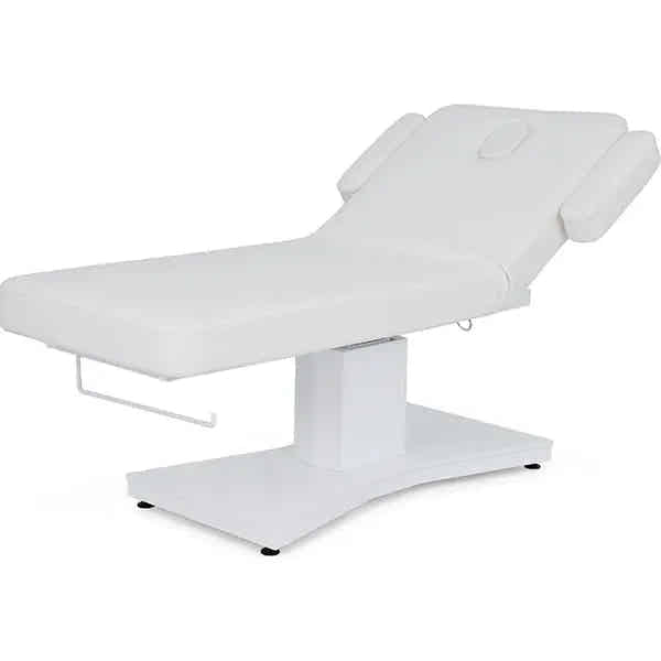 Elektrische Massageliege mit 1 Motor, Massagetisch Goid, Behandlungsliege in Weiß für Praxis und Spa – Goid