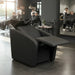 ELUNE AIR Rückwärtswaschsessel Schwarz im Friseursalon, Premium Waschplatz mit Massage